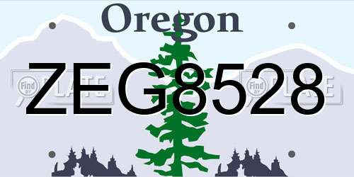 ZEG8528 Oregon License Plate