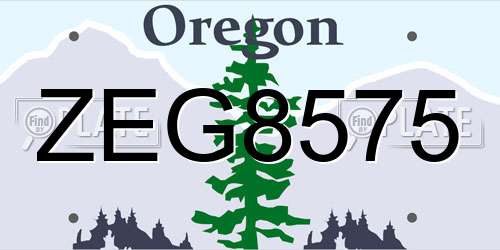 ZEG8575 Oregon License Plate