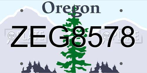 ZEG8578 Oregon License Plate