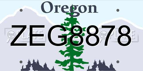 ZEG8878 Oregon License Plate