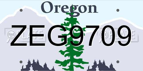 ZEG9709 Oregon License Plate