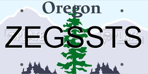 ZEGSSTS Oregon License Plate
