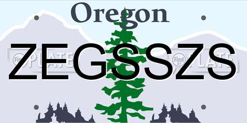 ZEGSSZS Oregon License Plate
