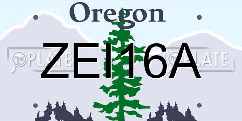 ZEI16A Oregon License Plate