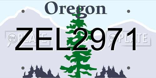 ZEL2971 Oregon License Plate