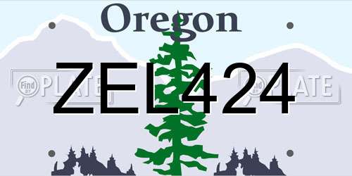 ZEL424 Oregon License Plate
