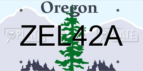 ZEL42A Oregon License Plate