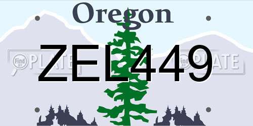 ZEL449 Oregon License Plate
