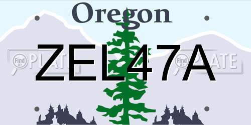 ZEL47A Oregon License Plate