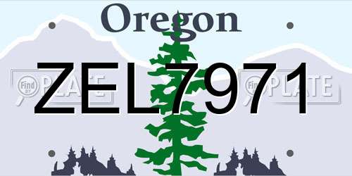 ZEL7971 Oregon License Plate