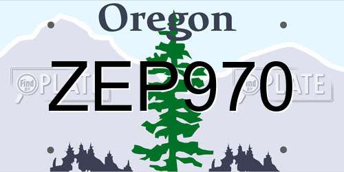 ZEP970 Oregon License Plate
