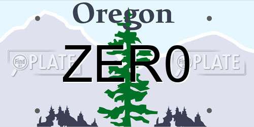 ZER0 Oregon License Plate
