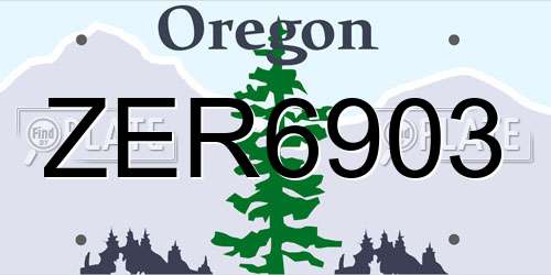 ZER6903 Oregon License Plate