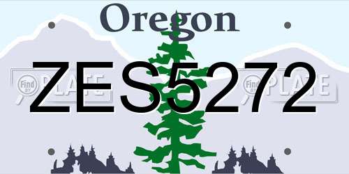 ZES5272 Oregon License Plate