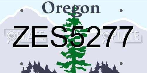 ZES5277 Oregon License Plate