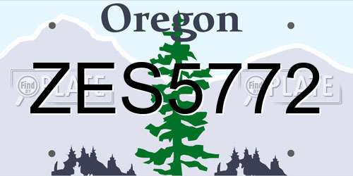 ZES5772 Oregon License Plate