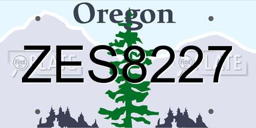 ZES8227 Oregon License Plate