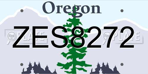 ZES8272 Oregon License Plate