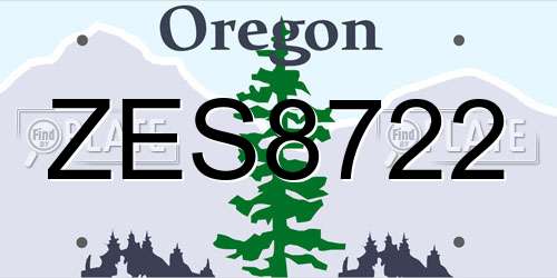 ZES8722 Oregon License Plate