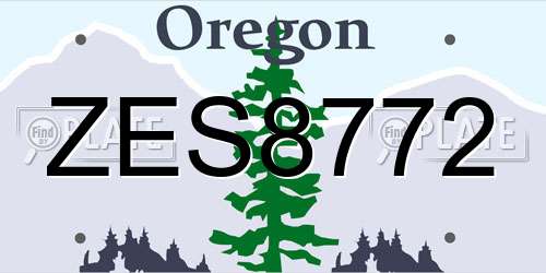 ZES8772 Oregon License Plate