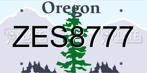 ZES8777 Oregon License Plate