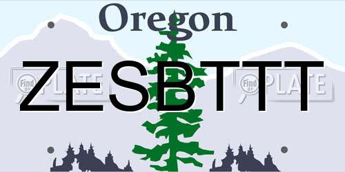 ZESBTTT Oregon License Plate