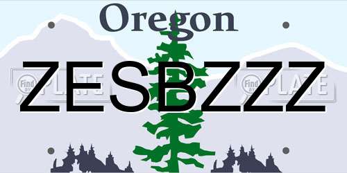 ZESBZZZ Oregon License Plate