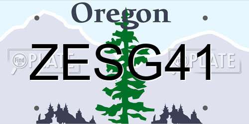 ZESG41 Oregon License Plate