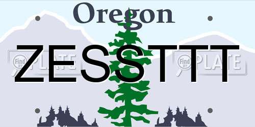 ZESSTTT Oregon License Plate