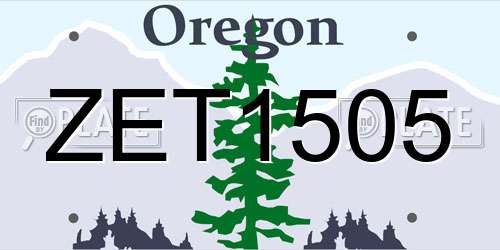 ZET1505 Oregon License Plate