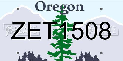 ZET1508 Oregon License Plate