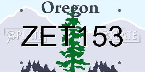 ZET153 Oregon License Plate