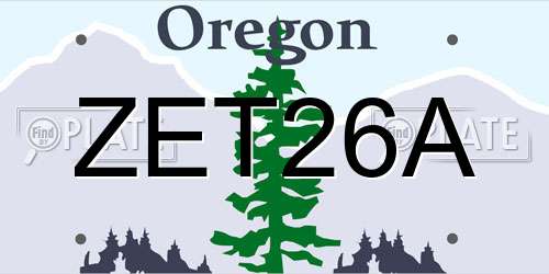 ZET26A Oregon License Plate