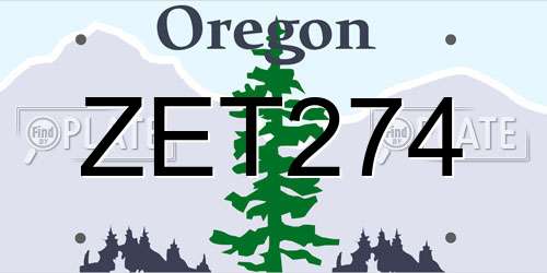 ZET274 Oregon License Plate