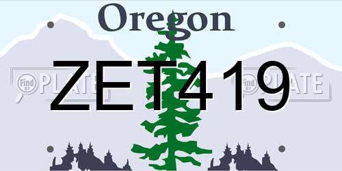 ZET419 Oregon License Plate