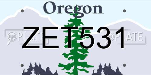 ZET531 Oregon License Plate