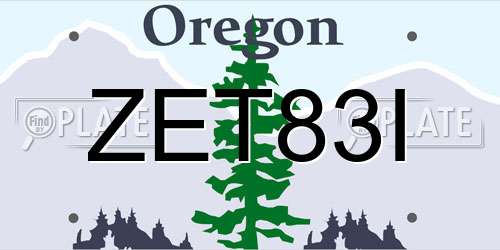 ZET83I Oregon License Plate
