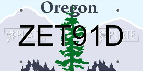 ZET91D Oregon License Plate