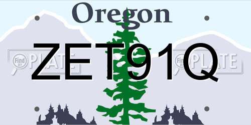 ZET91Q Oregon License Plate