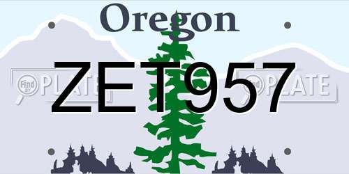 ZET957 Oregon License Plate