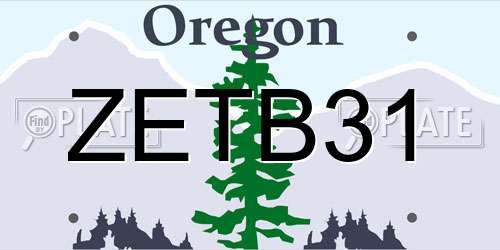ZETB31 Oregon License Plate