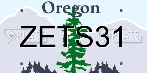 ZETS31 Oregon License Plate