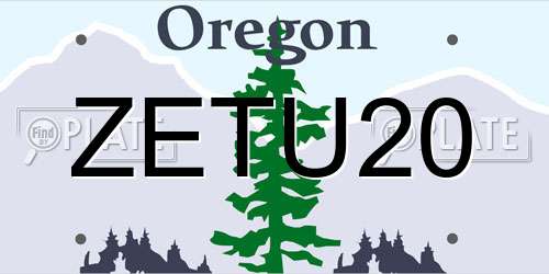 ZETU20 Oregon License Plate