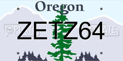 ZETZ64 Oregon License Plate