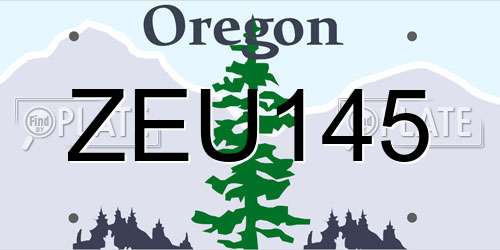ZEU145 Oregon License Plate