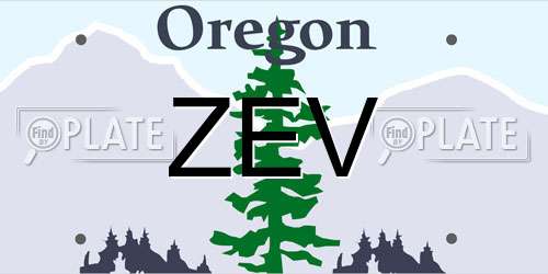 ZEV Oregon License Plate