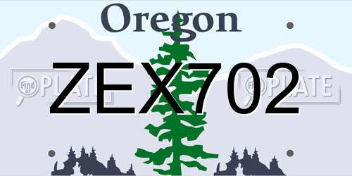 ZEX702 Oregon License Plate
