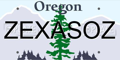 ZEXASOZ Oregon License Plate