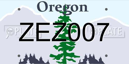 ZEZ007 Oregon License Plate