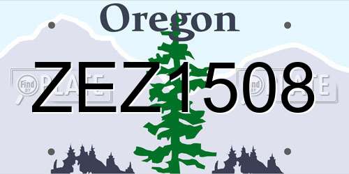 ZEZ1508 Oregon License Plate